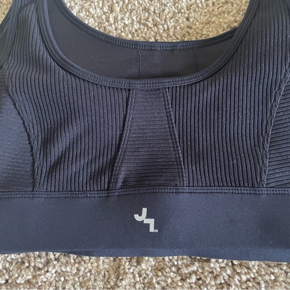 JoyLab Ribbed Athletic Bra Women’s XL Black Scoop Neck Textured Everyday Day - Picture 3 of 5
